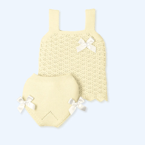 Conjunto Punto Lacitos Gorgeous - Crema