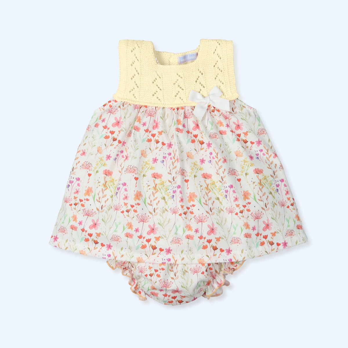 Vestido y Culotte Flores Showy - Crema