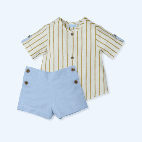 Conjunto Lino Rayas Radiant - Miel