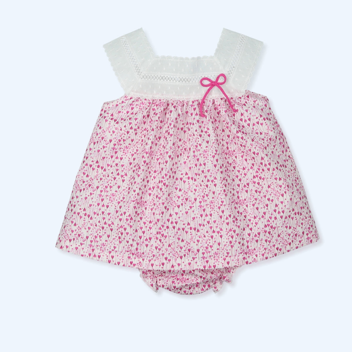 Vestido y Culotte Corazones Lovely - Kiss Fucsia