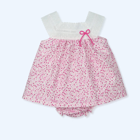 Vestido y Culotte Corazones Lovely - Kiss Fucsia