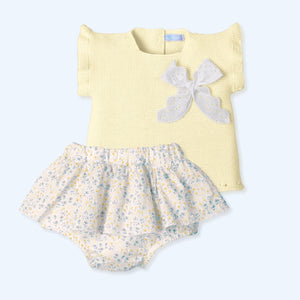 Conjunto Plumeti Estampado Resplent - Crema