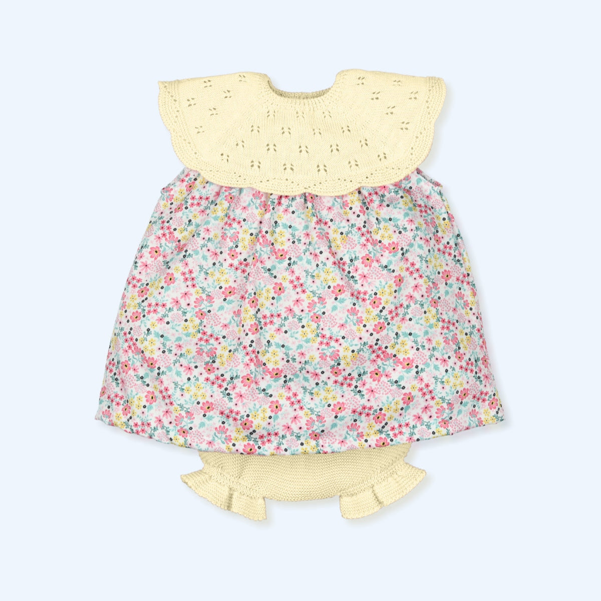 Vestido y Culotte Tejido Pinturesque - Crema