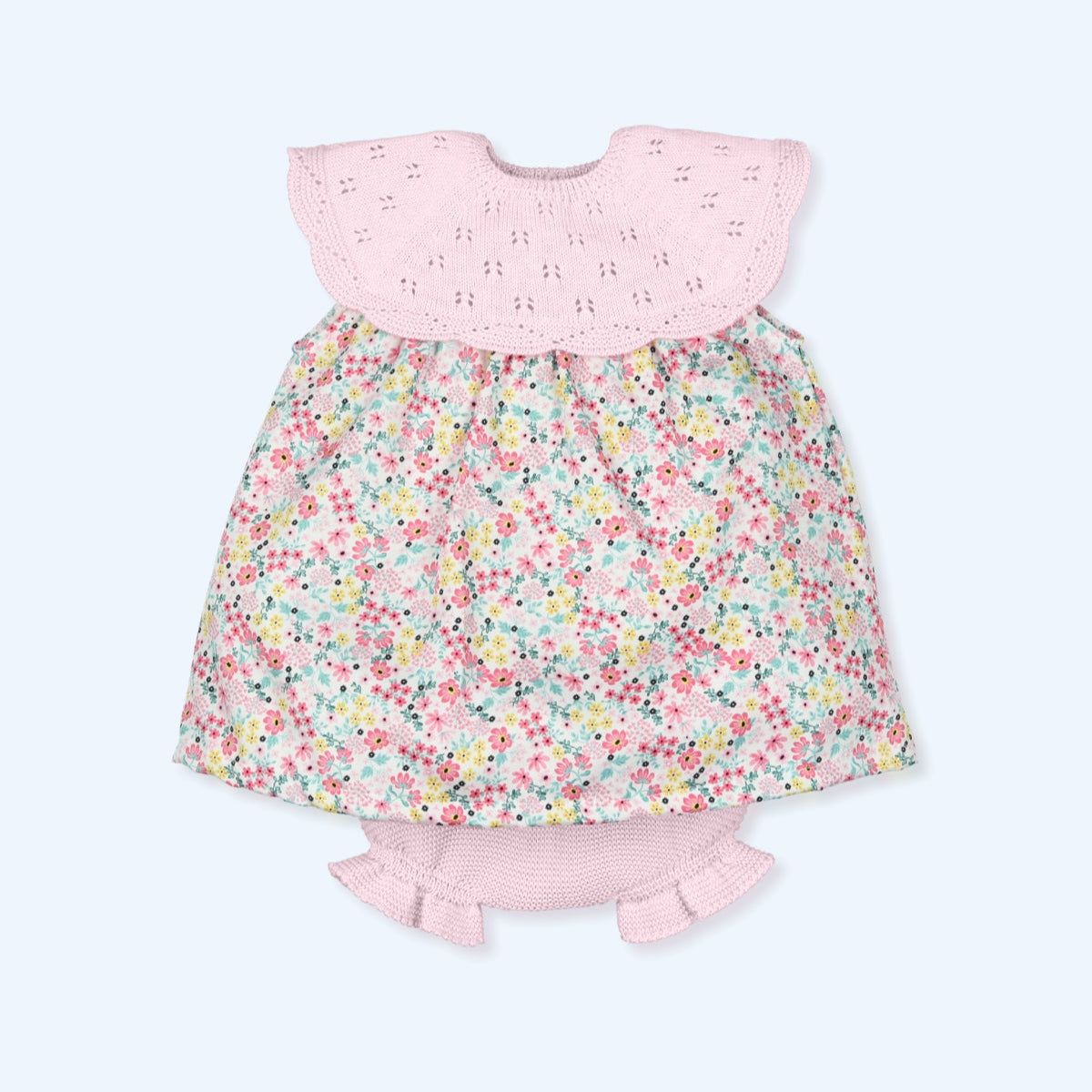 Vestido y Culotte Tejido Pinturesque - Rosa