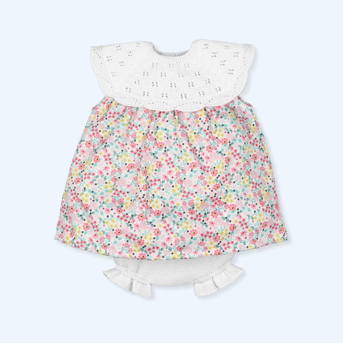 Vestido y Culotte Tejido Pinturesque - Blanco