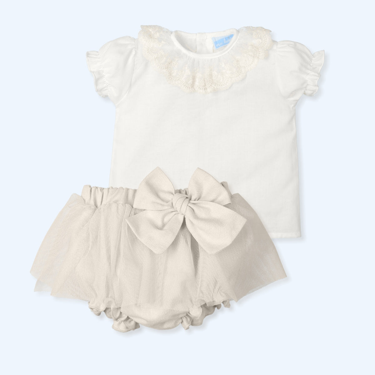 Conjunto Tul Bordado Gorgeous - Natural