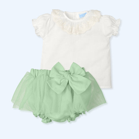 Conjunto Tul Bordado Gorgeous - Pera