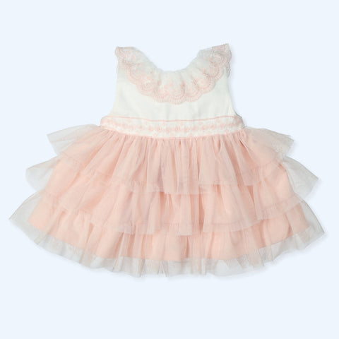 Vestido Volantes Tul Gorgeous - Nude