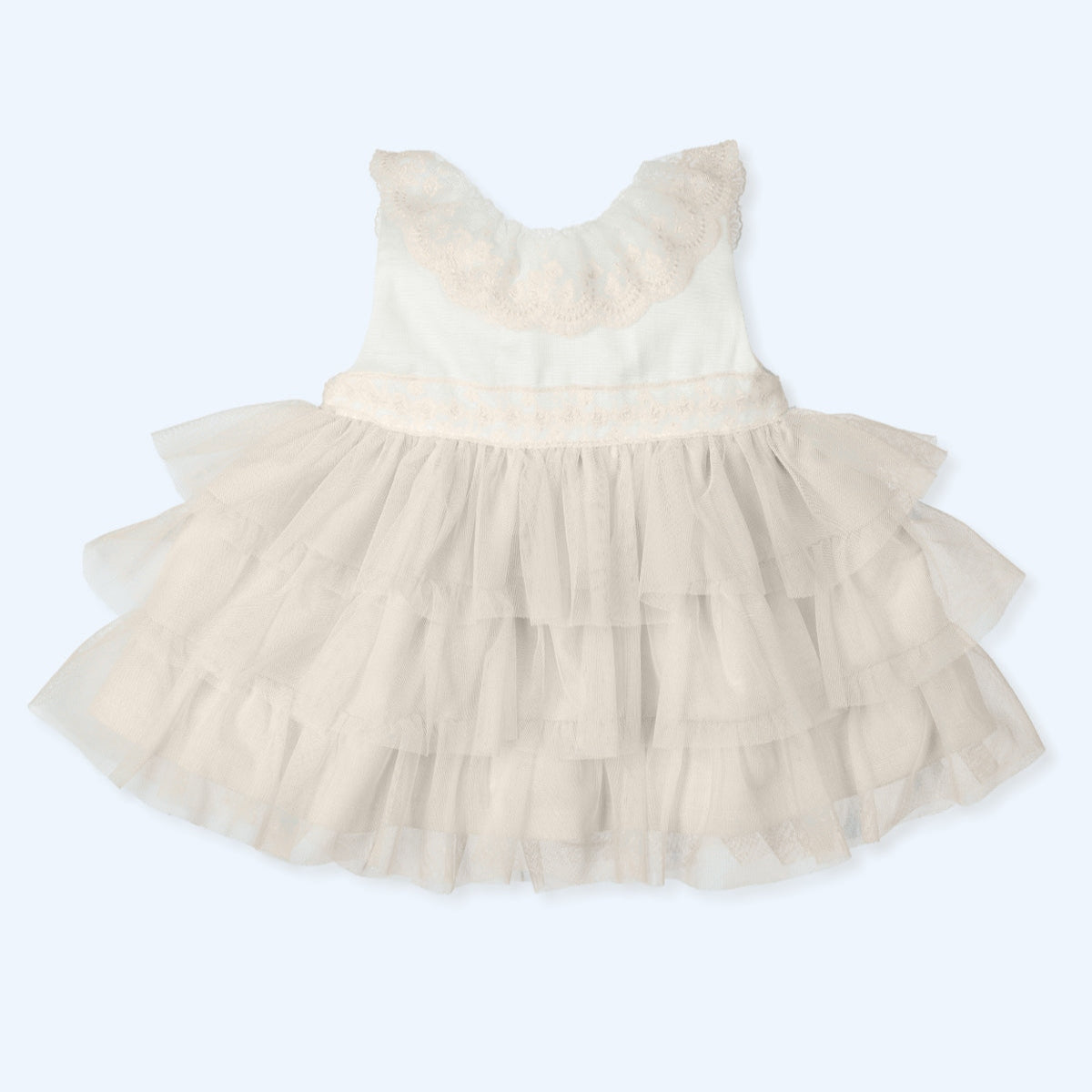 Vestido Volantes Tul Gorgeous - Natural