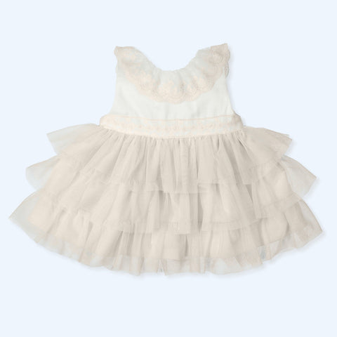 Vestido Volantes Tul Gorgeous - Natural