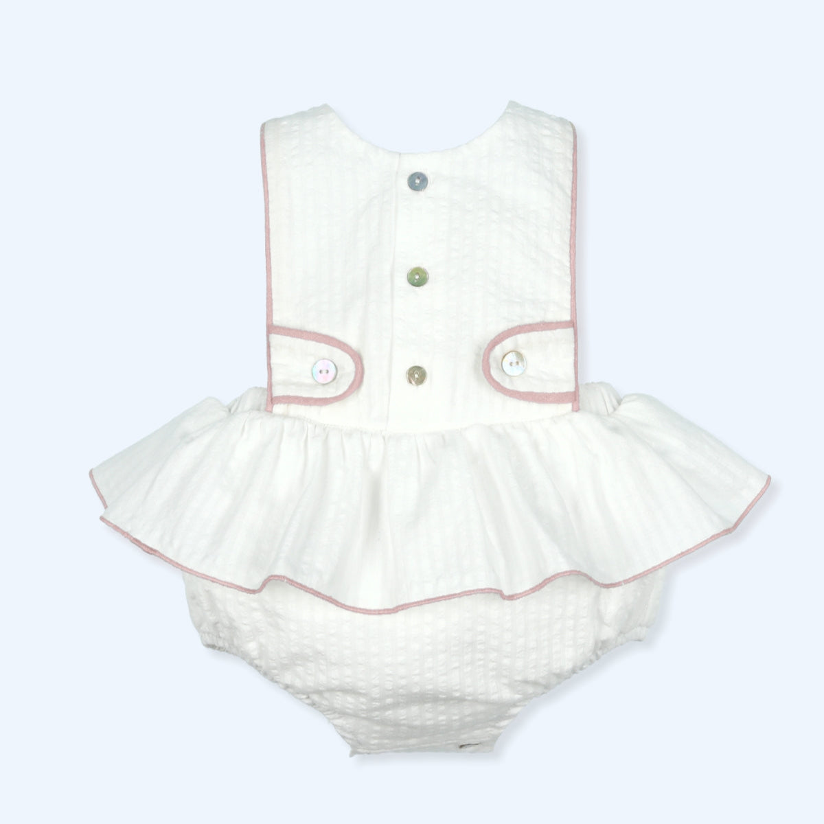 Peto con Faldita Listado Jazzy - Blanco/Ninfea