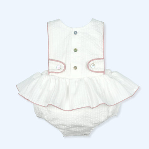 Peto con Faldita Listado Jazzy - Blanco/Ninfea