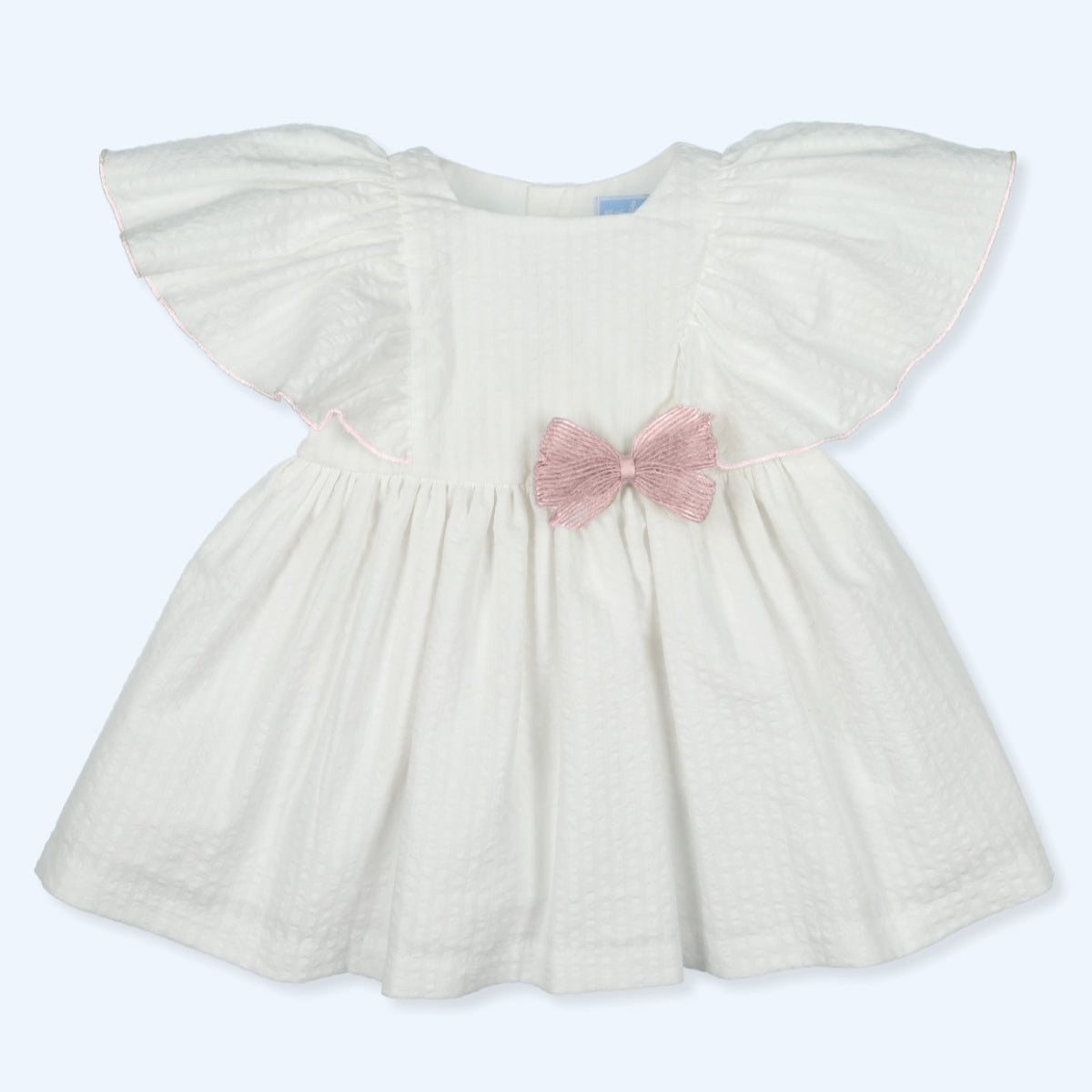 Vestido Lazo Listado Jazzy - Blanco/Ninfea