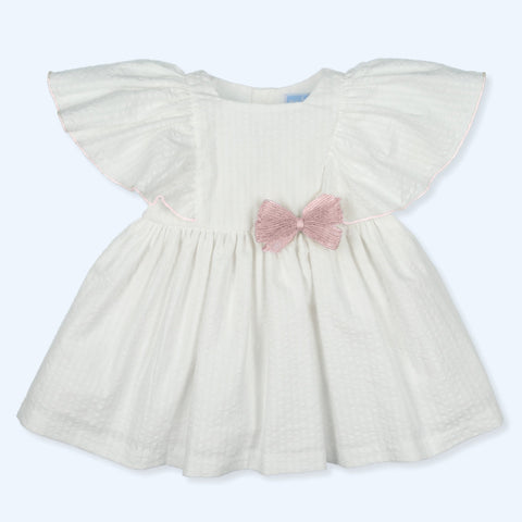 Vestido Lazo Listado Jazzy - Blanco/Ninfea