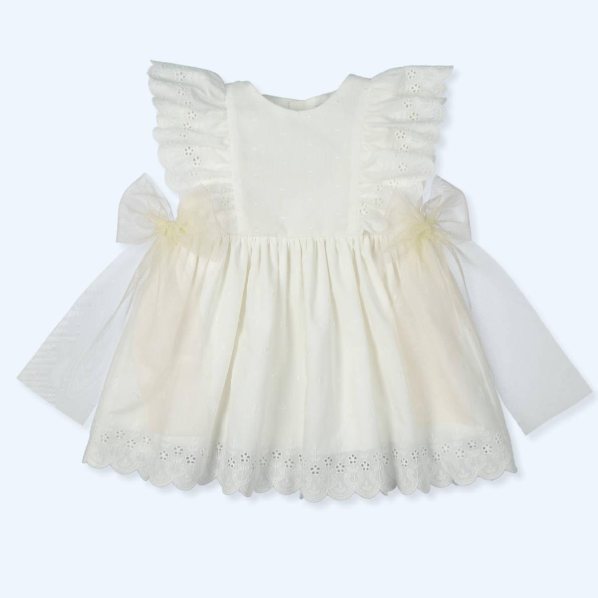 Vestido Bordado Tul Sensitive - Crudo