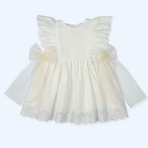 Vestido Bordado Tul Sensitive - Crudo