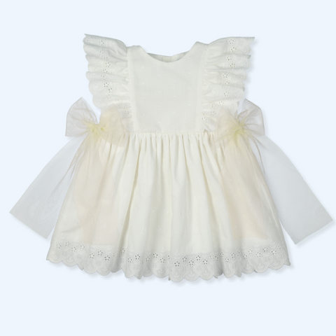 Vestido Bordado Tul Sensitive - Crudo
