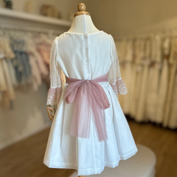 Vestido Blanco Encaje Maquillaje Grande