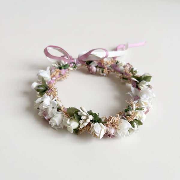 Corona de Flores - Rosa Viejo