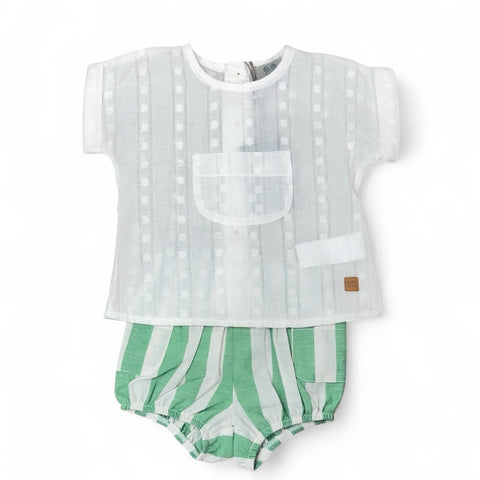 Conjunto Niño Pololo Rayas - Verde