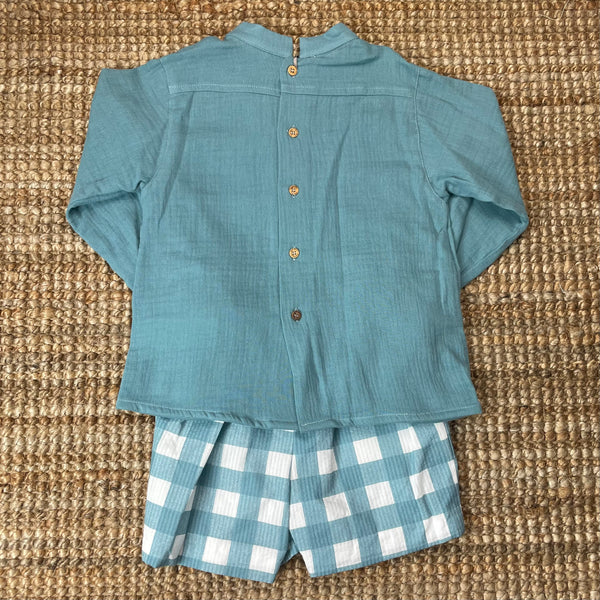 Conjunto Vichy Turquesa
