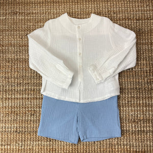 Traje Pantalon Bermuda La Caleta Celeste