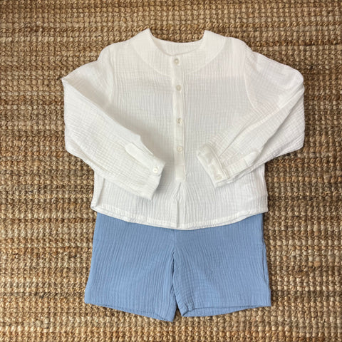 Traje Pantalon Bermuda La Caleta Celeste