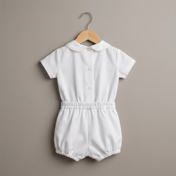 Conjunto 482 Batista Inglesa Bordada - Blanco Roto
