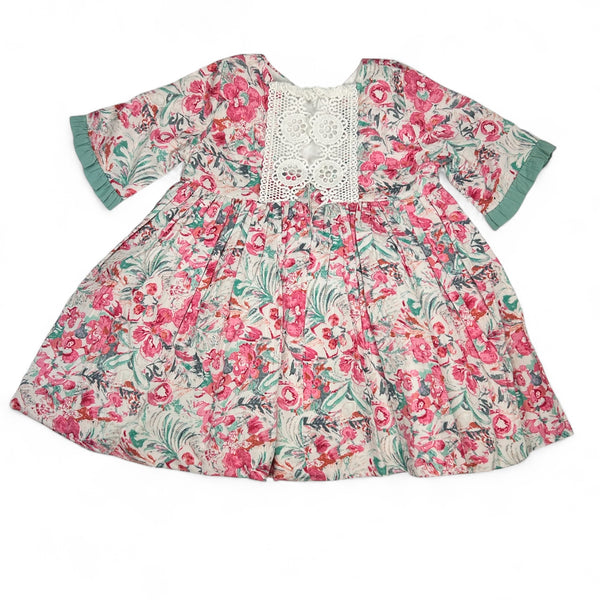 Vestido Niña Flores - Rosa