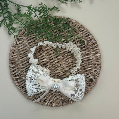 Vincha Encaje Lazo - Ivory