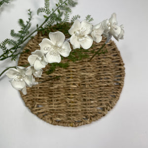 Diadema - Flores Cerámica Blanca