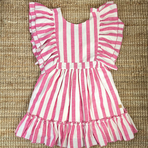 Vestido Rayas Fresa
