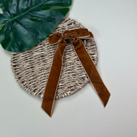 Lazo Coquette Chocolate - Terciopelo