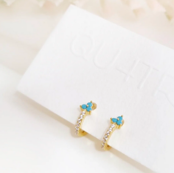Aretes - Huggies Trio Turquesa 1