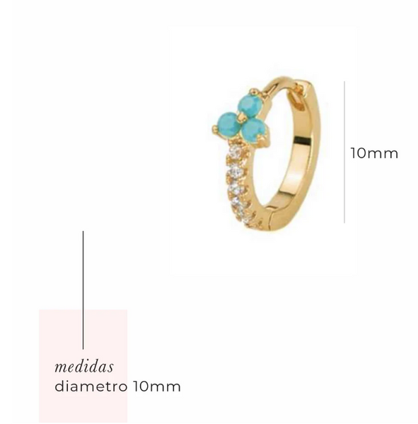 Aretes - Huggies Trio Turquesa 1