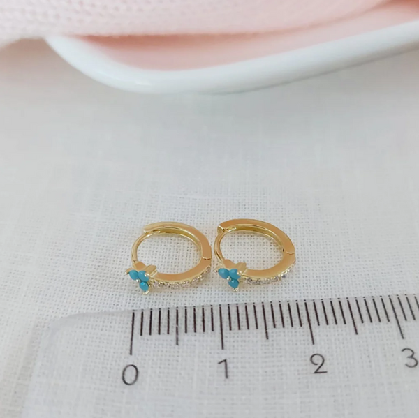 Aretes - Huggies Trio Turquesa 1