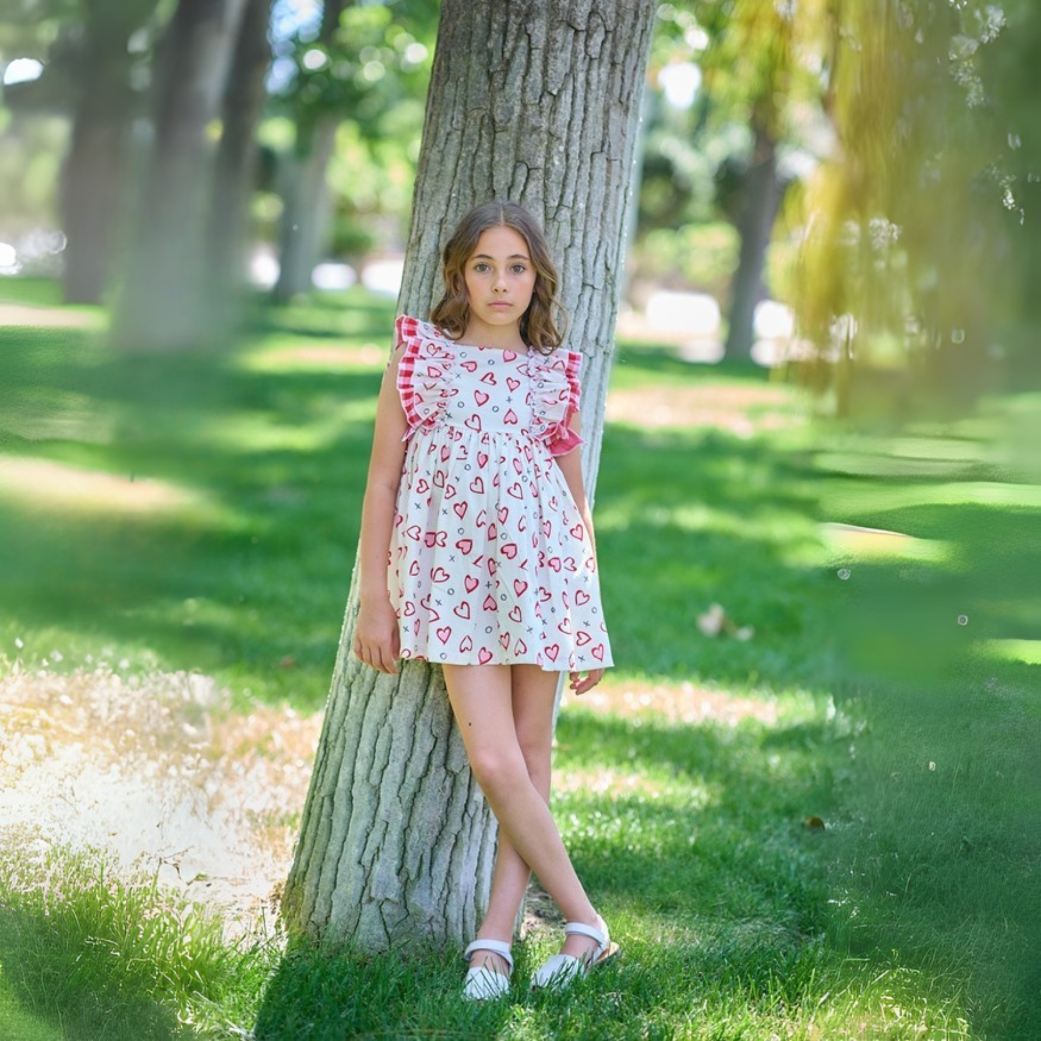 Vestido Niña Grande Corazones