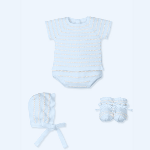 Conjunto 3 Piezas Radiant - Celeste/Blanco