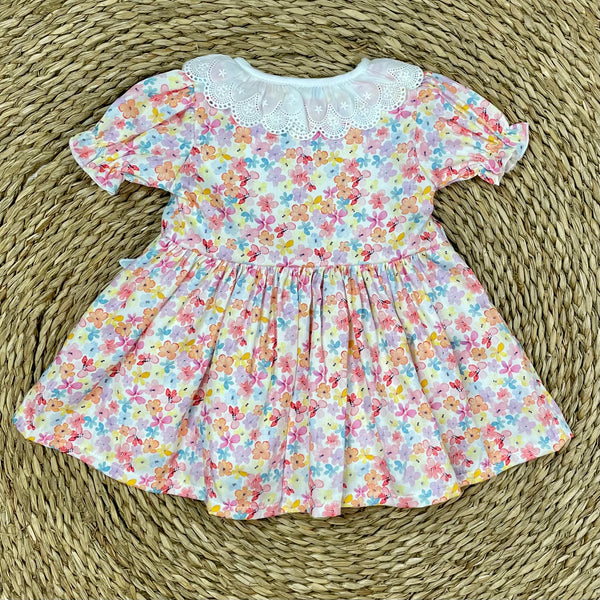 Vestido Vedella Flores - Turquesa