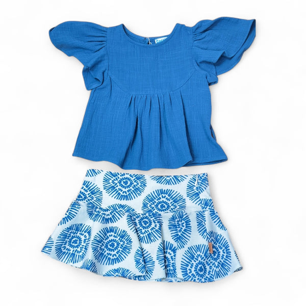 Conjunto Niña Boho Falda - Azul