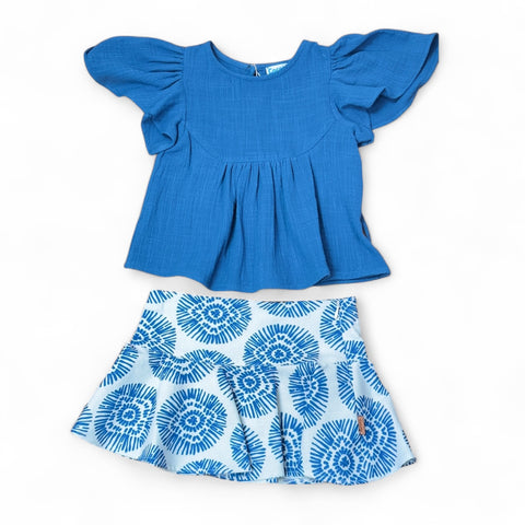 Conjunto Niña Boho Falda - Azul