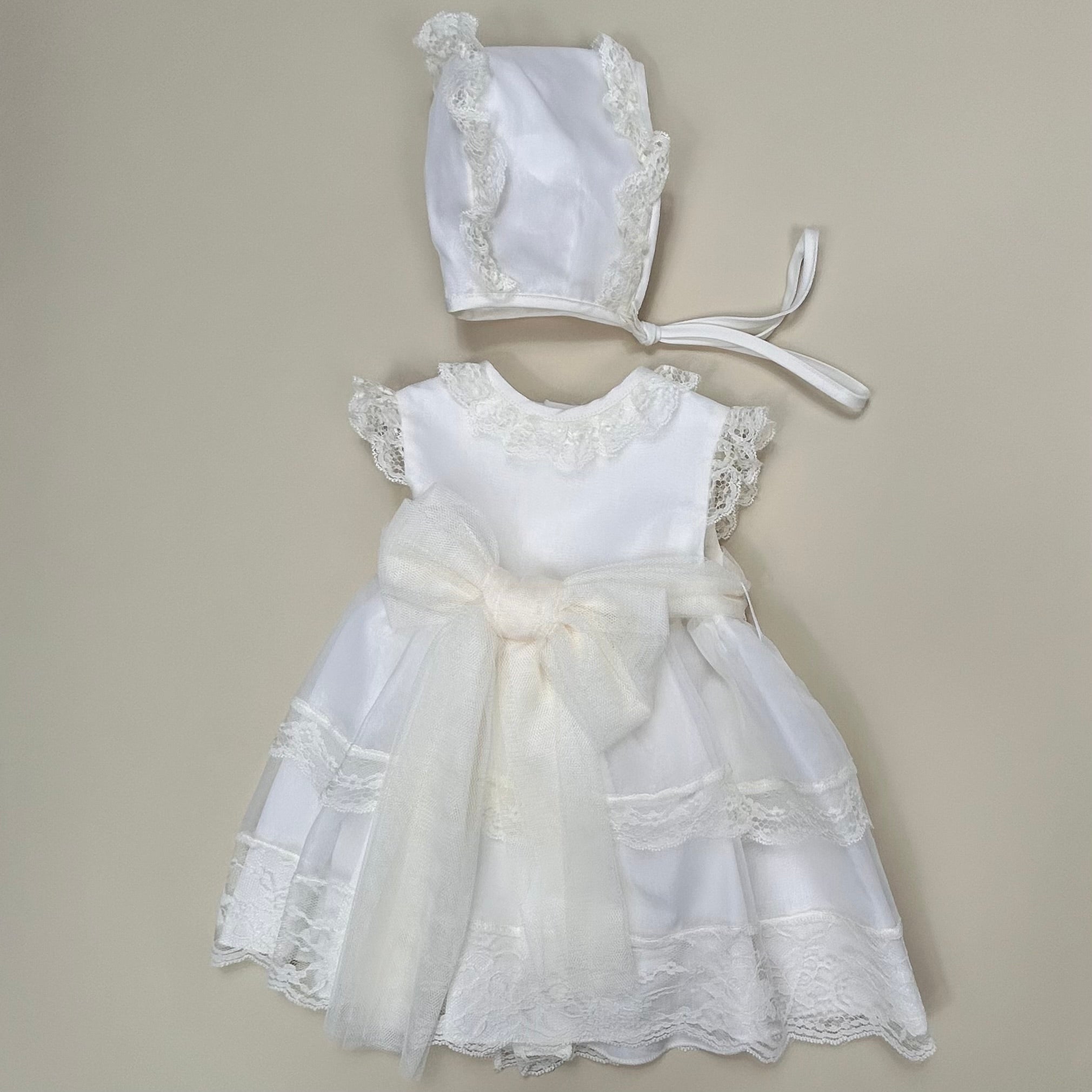 Vestido con Gorro Beige