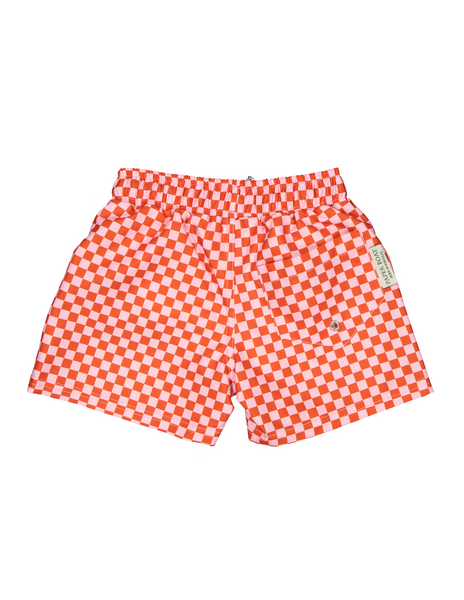 Vestido de Baño Short Clásico - Cuadros Rojos