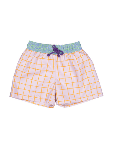 Vestido de Baño Short Clásico - Rayas Lila
