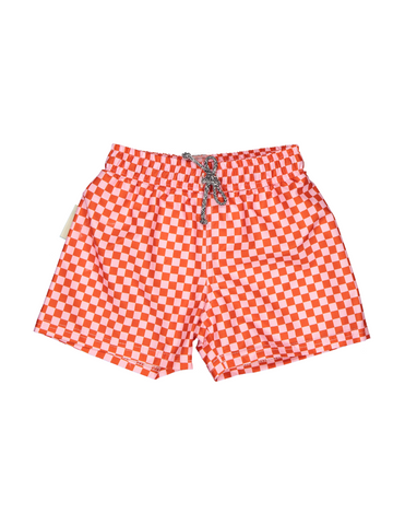 Vestido de Baño Short Clásico - Cuadros Rojos