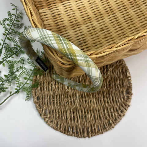 Vincha Dura - Plaid Verde