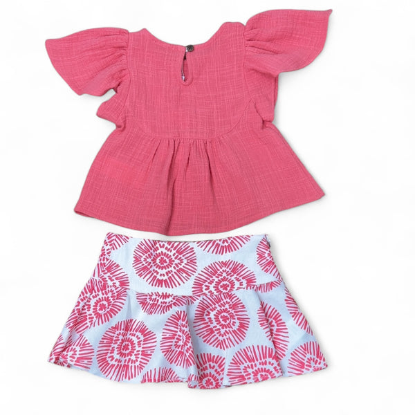 Conjunto Niña Boho Falda - Coral