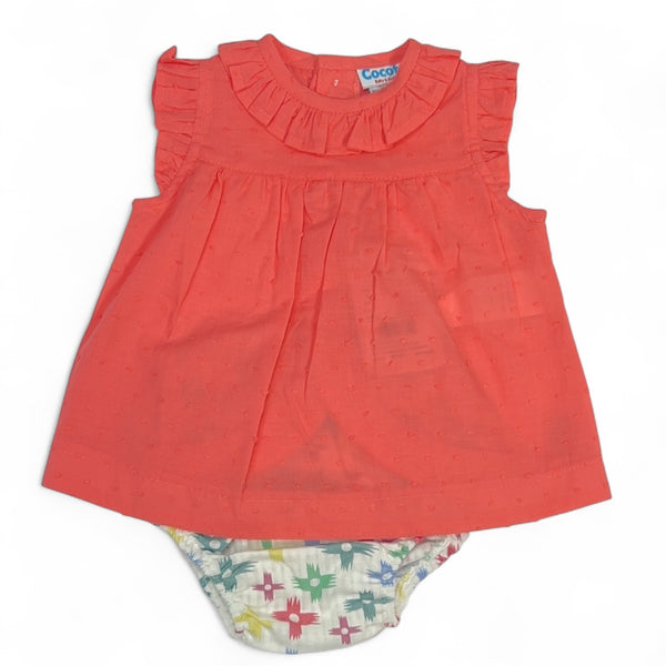 Conjunto Niña Cruces Braga - Coral