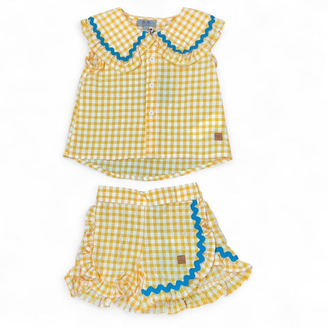 Conjunto Niña Vichy - Amarillo