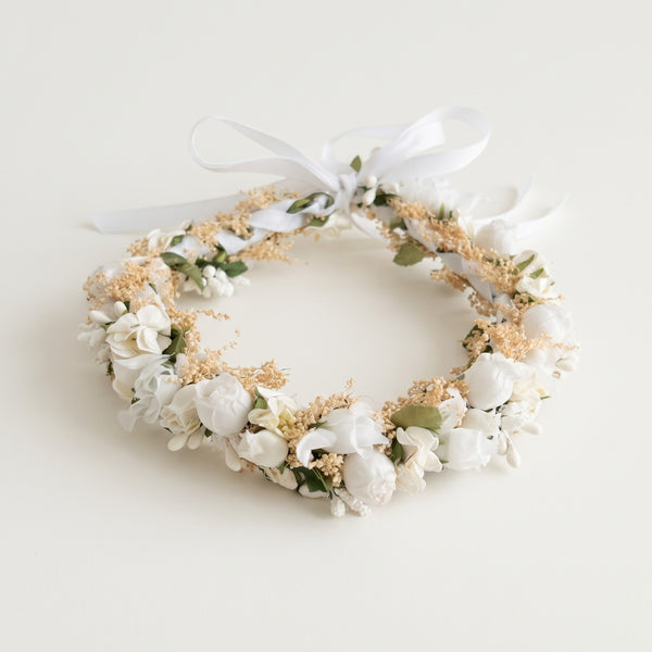 Corona de Flores - Beige & Off White